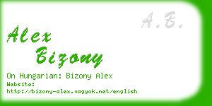 alex bizony business card